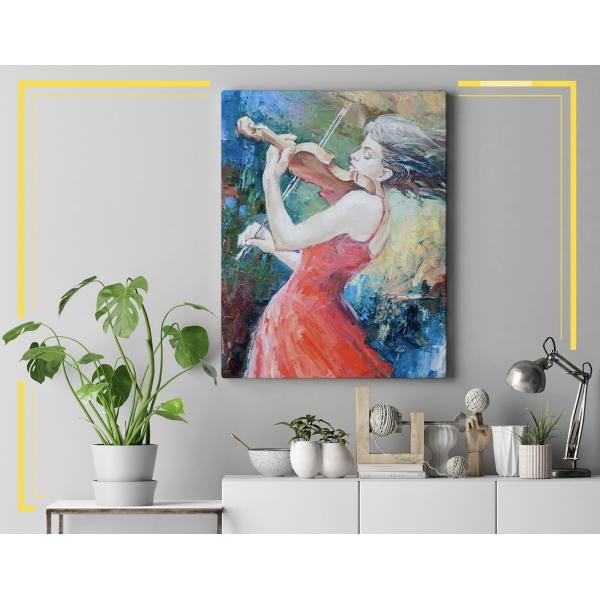 Canvas Painting - Girl Playing Violin (35x50)