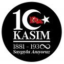 10 Kasım Atatürk'ü Anma Etiketi - 2 - 4Cm - Opak Sticker