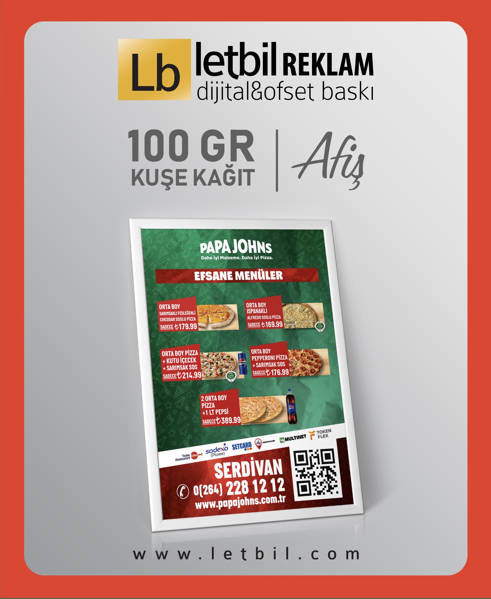 Ekonomik Afiş Renkli Baskı - 100 gr Kuşe 35x50cm - 250 Adet