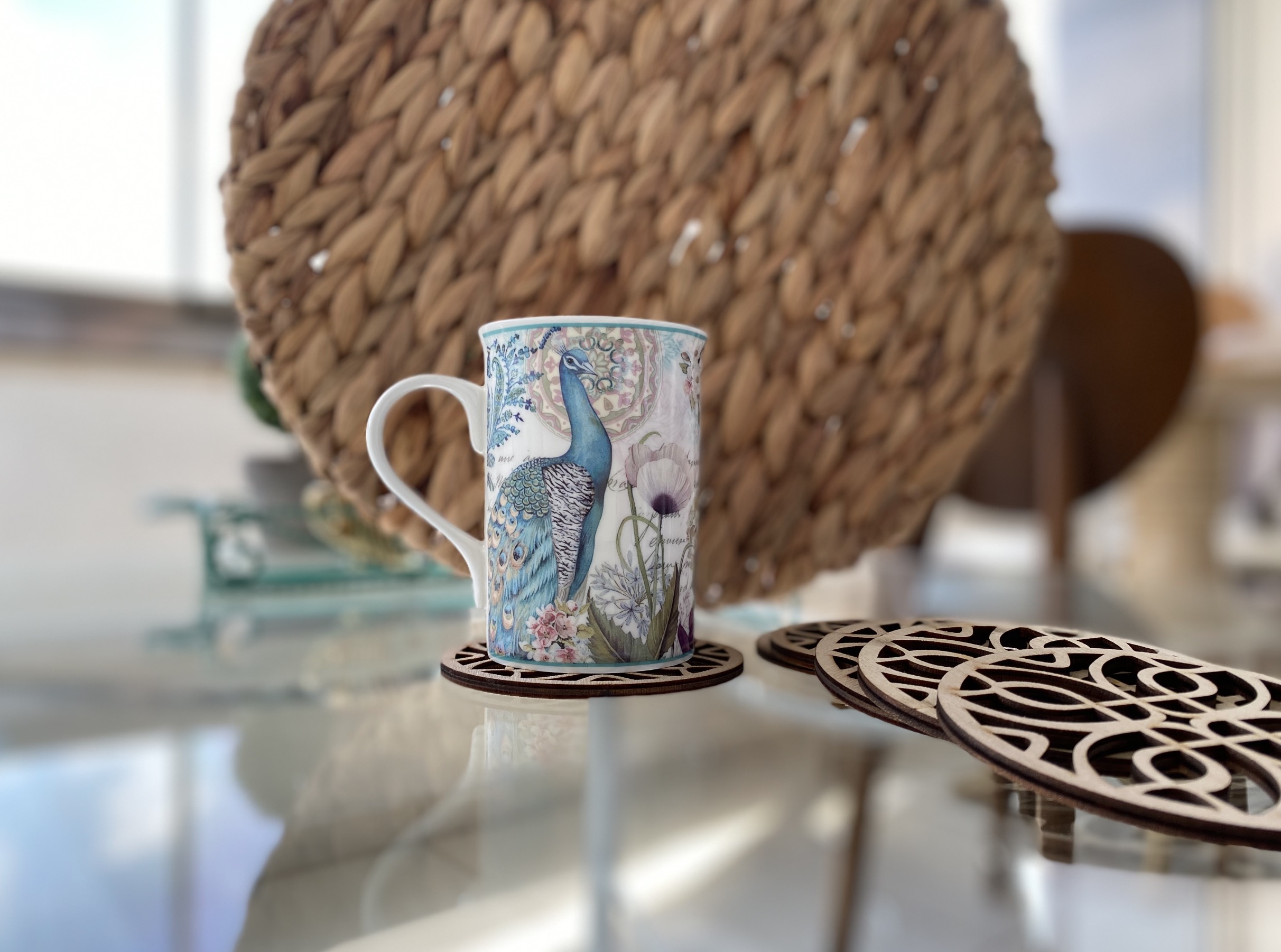 Ahşap Bardak Altlığı Model 1 (6’lı Set - 10 CM - 4Mm Kavak)