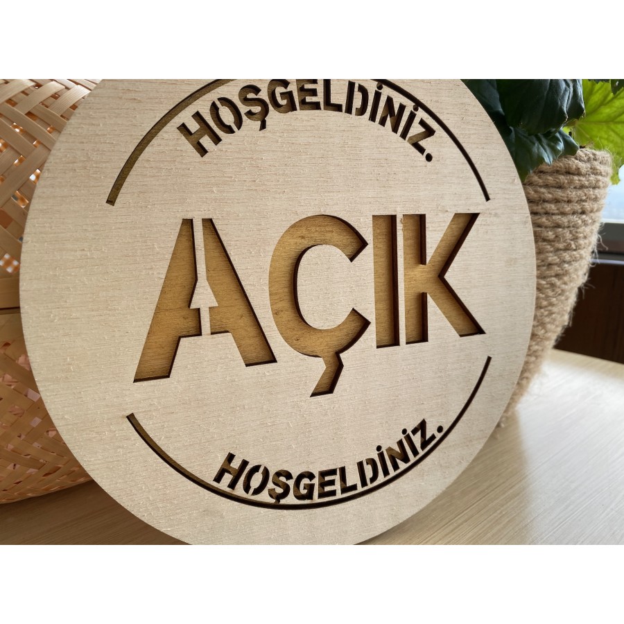 Ahşap Yönlendirme Tabelası - AÇIK Kapalı  - 20 cm