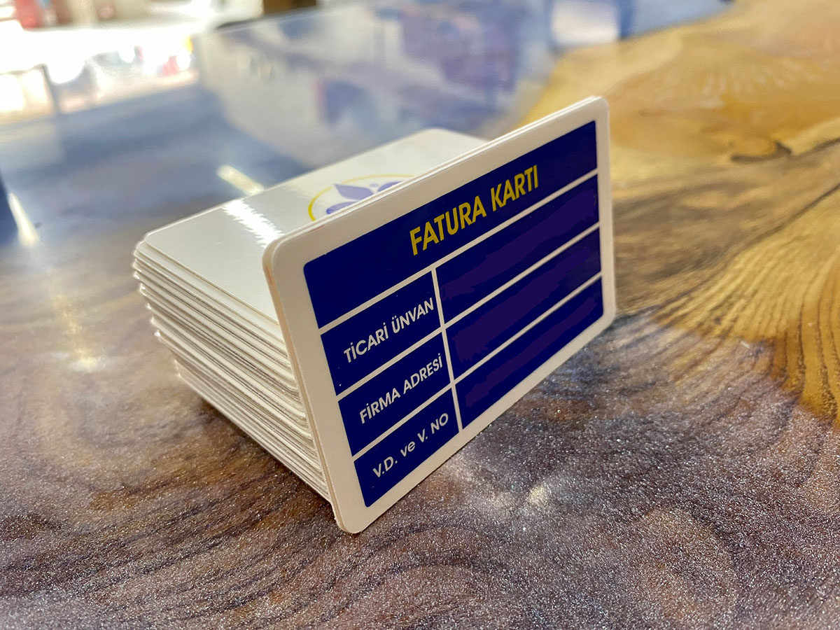 Plastik PVC Fatura Karti  - 86x54mm