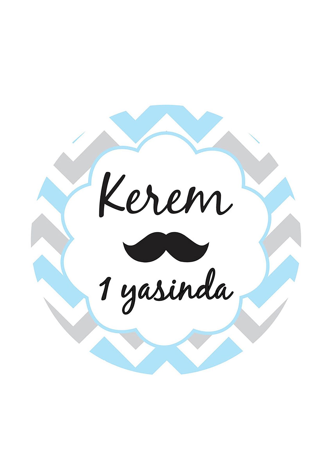 ERKEK BEBEK DOĞUM GÜNÜ ETİKETİ, 5 CM - 40 ADET OPAK STİCKER