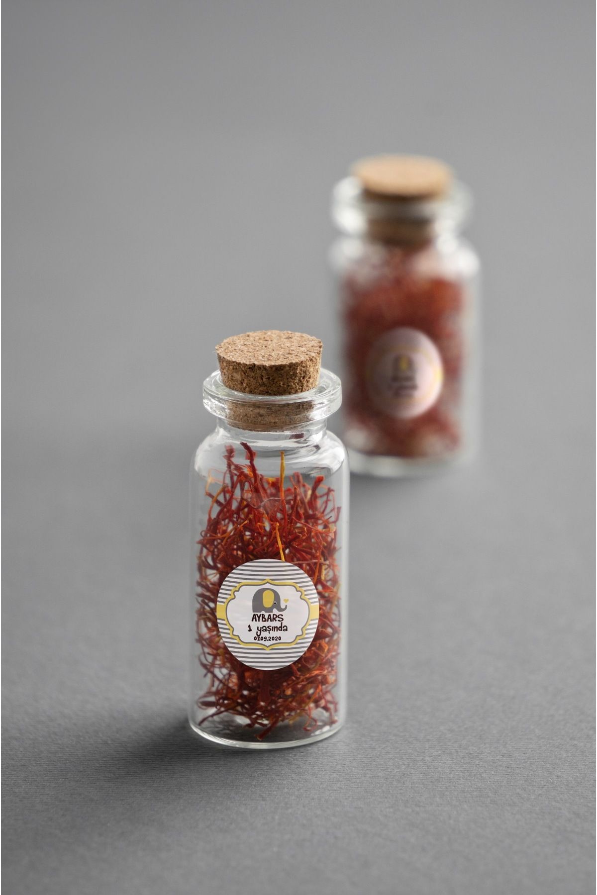 Erkek Çocuk Sarı Fil Konsept, Cemiyetleriniz İçin 3cm - 100 Adet Opak Sticker