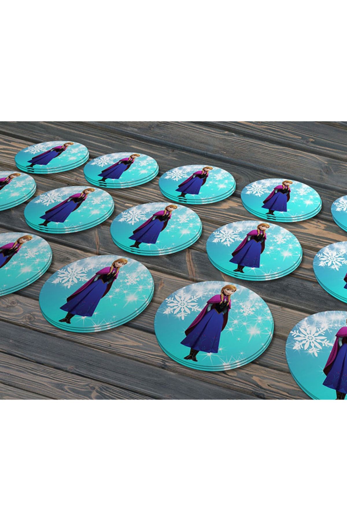 Elsa Frozen Etiketi 5cm - 40 adet Opak Etiket