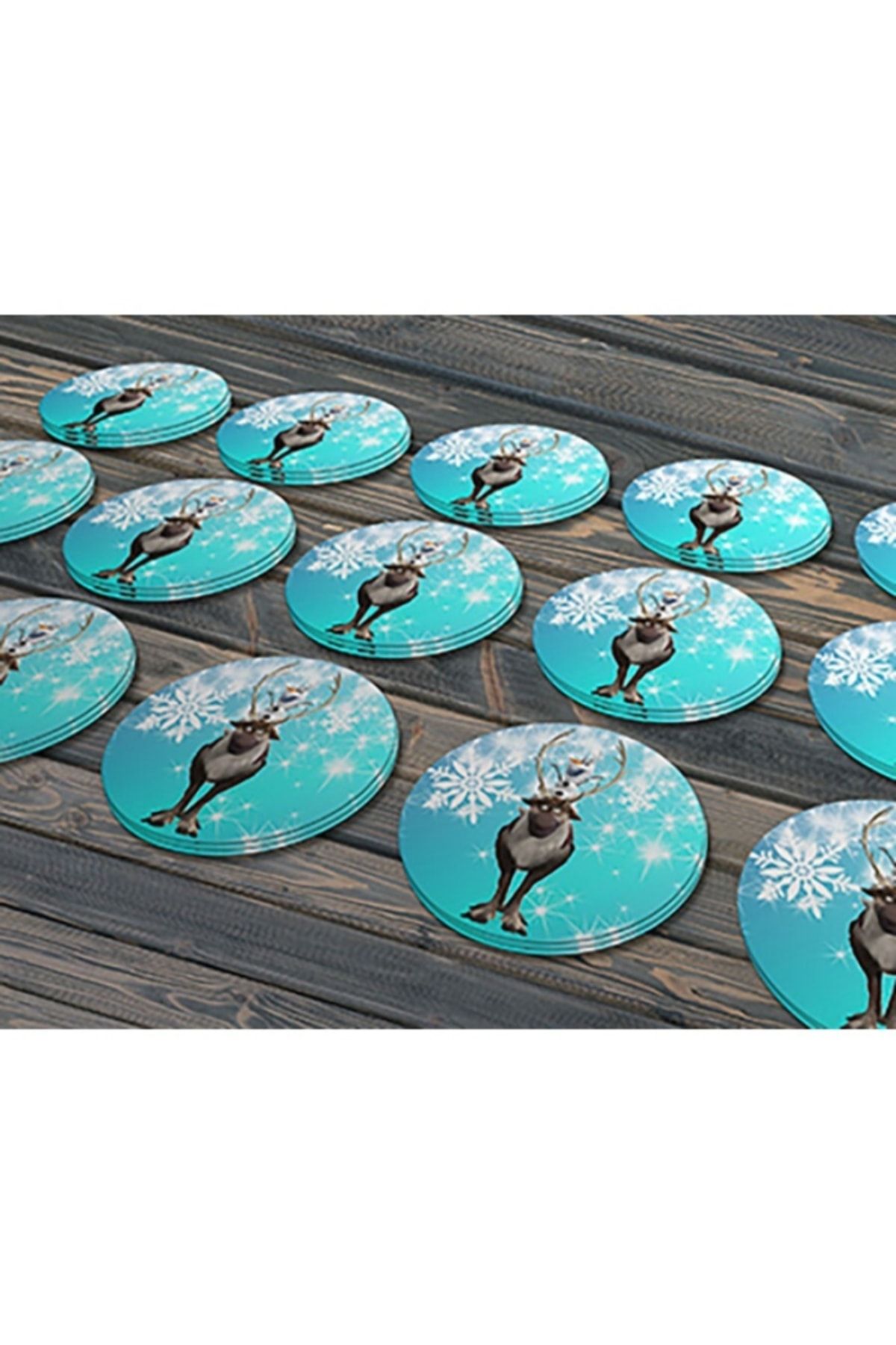 Geyik Frozen 3cm - 100 adet Opak Etiket