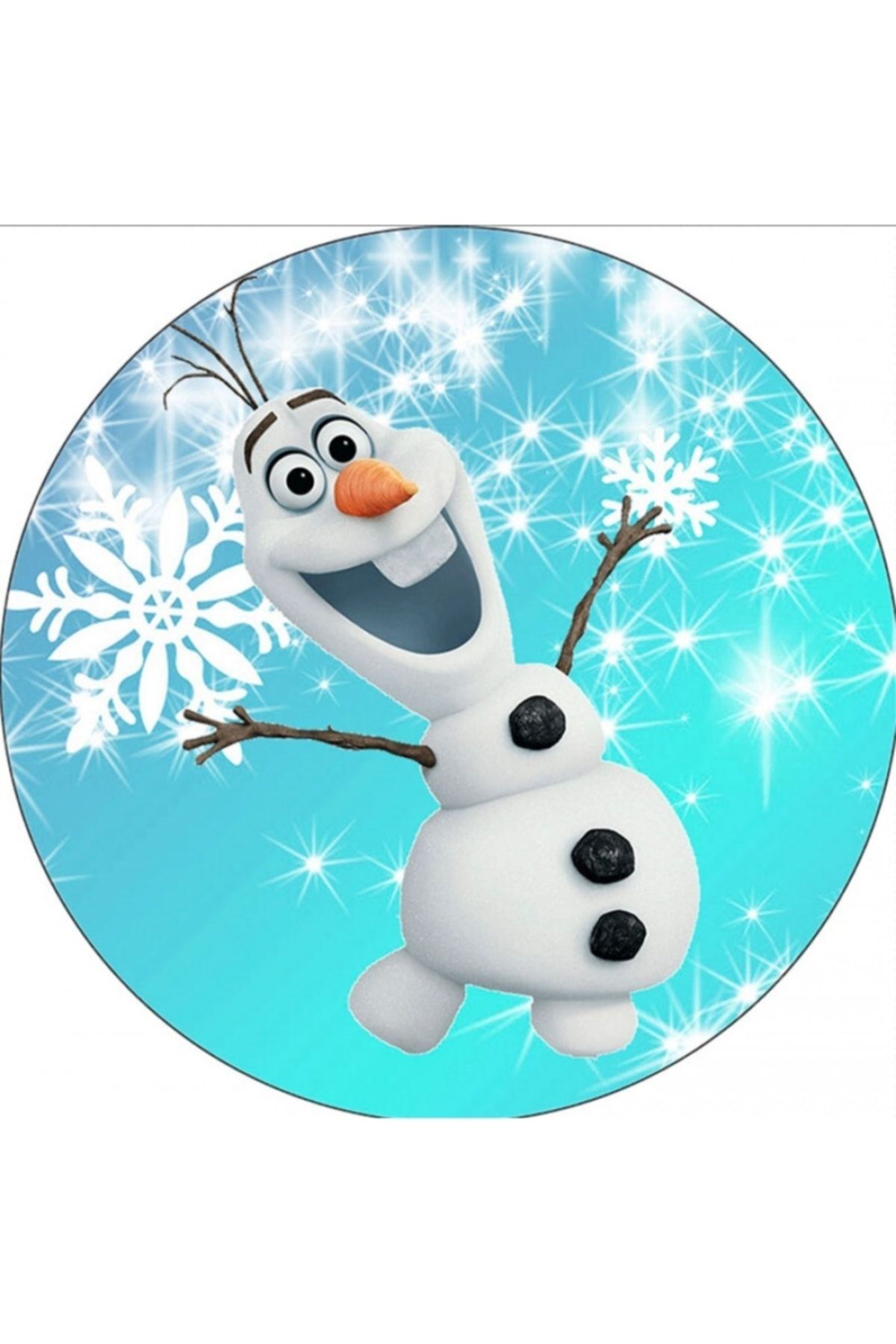 Kardan Adam Frozen Etiketi, 3cm - 100 Adet Opak Etiket