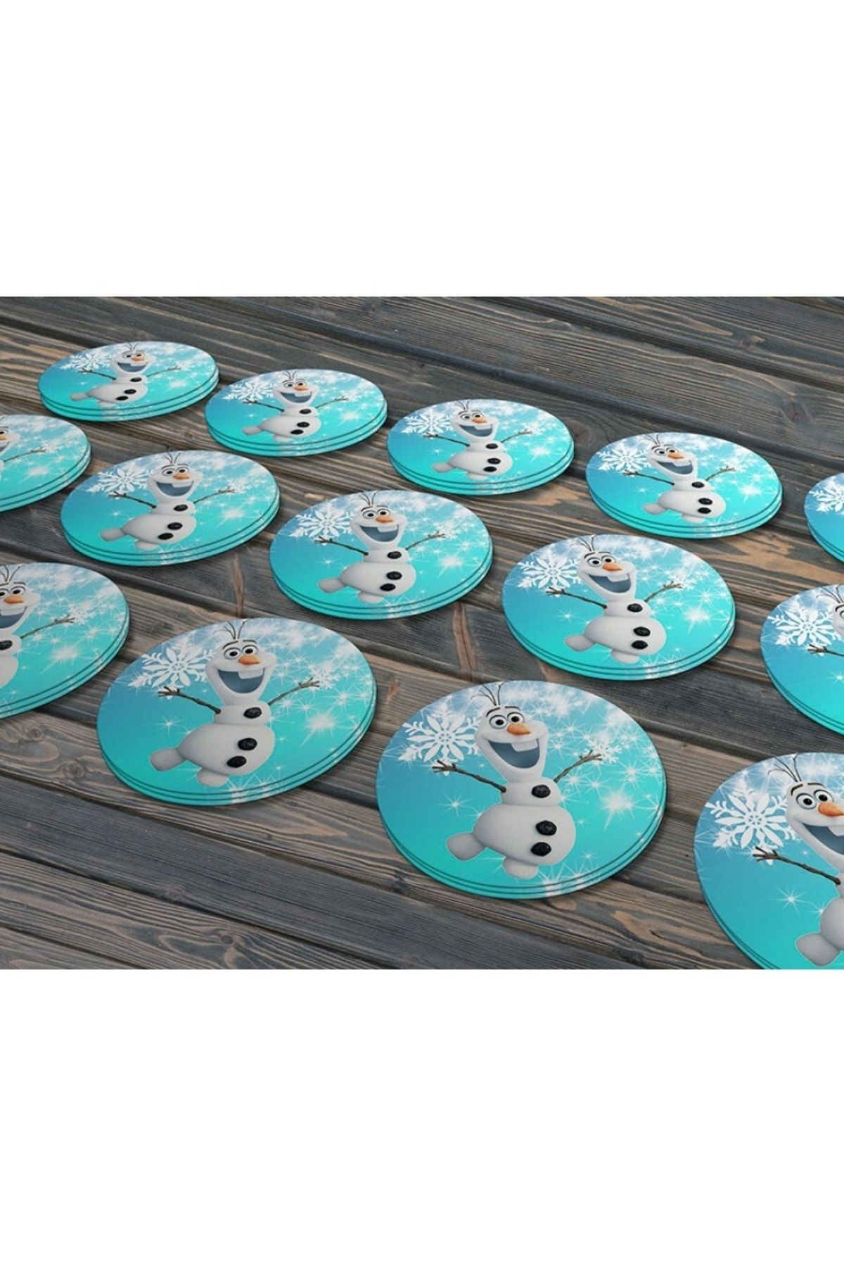 Kardan Adam Frozen Etiketi, 4cm - 60 Adet Opak Etiket