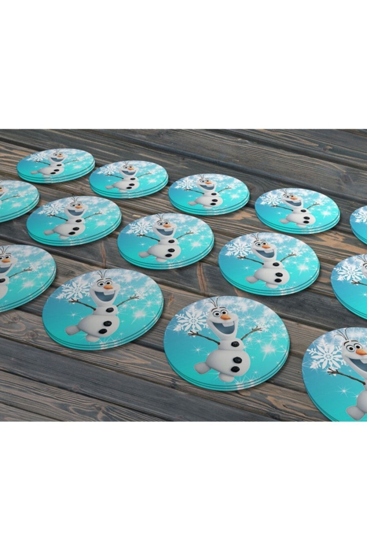 Kardan Adam Frozen Etiketi, 5cm - 40 adet Opak Etiket
