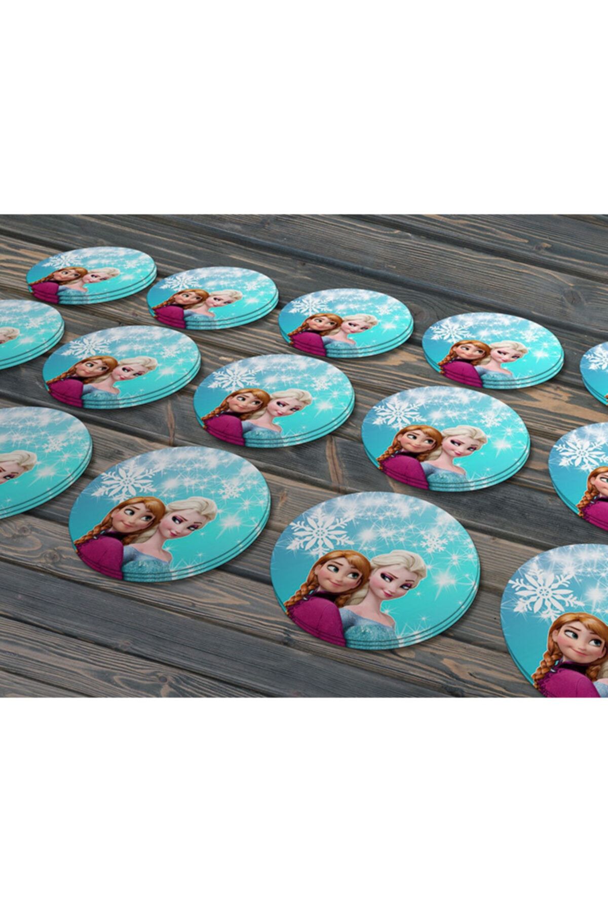 Elsa Anna Frozen 2 Etiket, 4cm - 60 Adet Opak Etiket