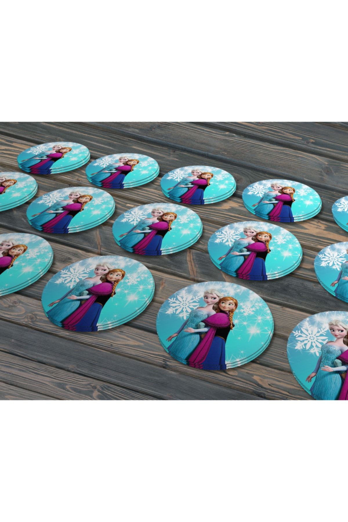 Elsa Anna Frozen Etiketi, 5cm - 40 Adet Opak Etiket