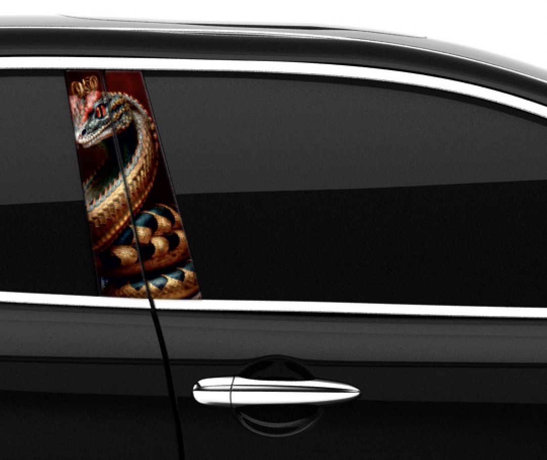 Araba Etiketleri, Tuning Kaplama, Direk Folyosu - Gold Yılan, Snake