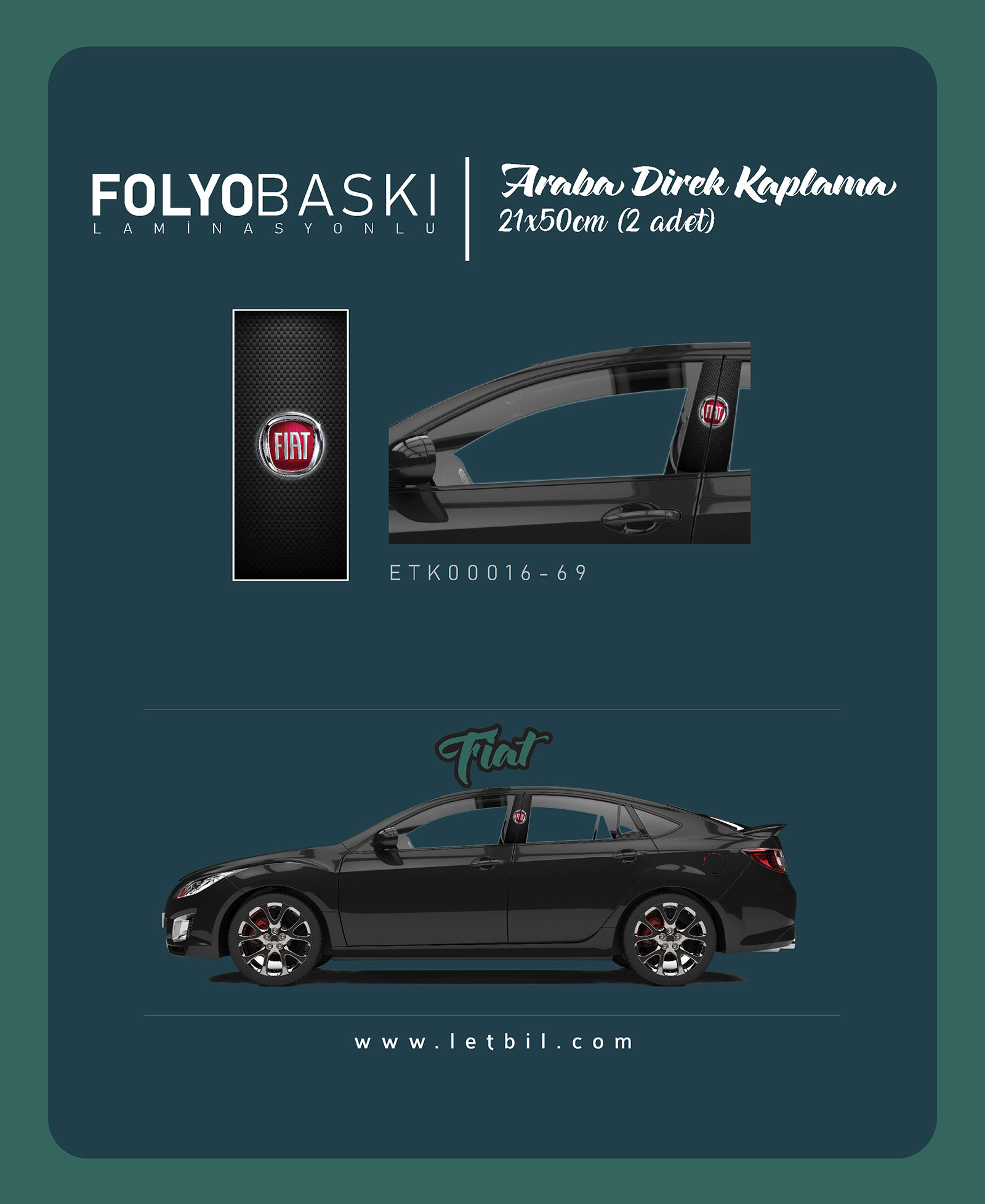 Araba Etiketleri, Tuning Kaplama, Direk Folyosu - FİAT