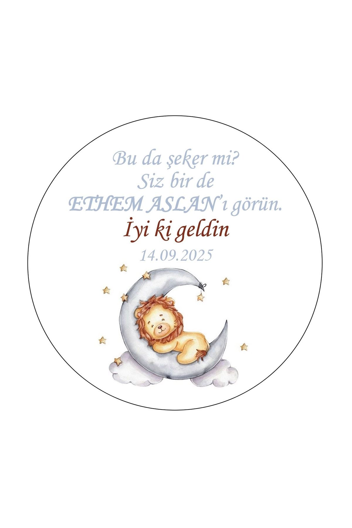 Aslan Konseptli Etiket, Hediyelik Etiket 4cm - 110 Adet Folyo Sticker