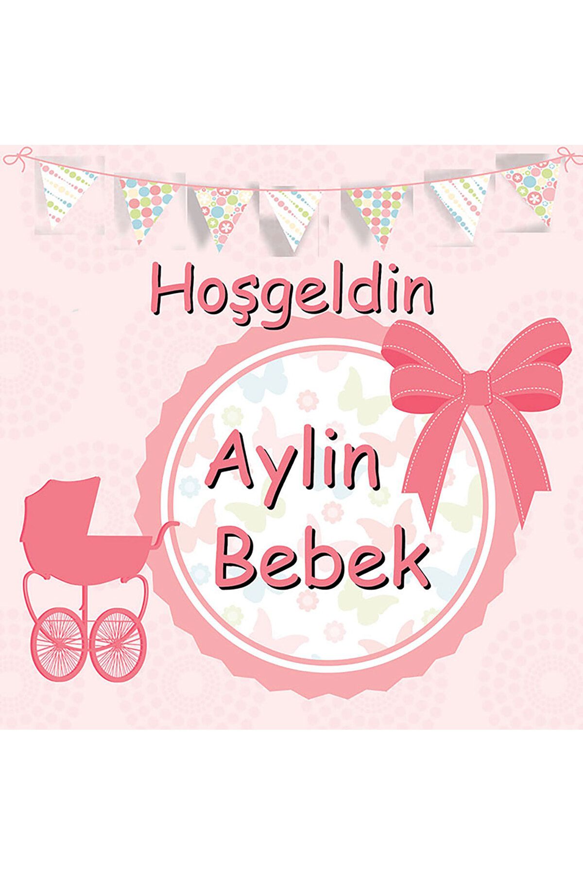 Fiyonklu Doğum Günü Etiketi - 5cm - 40 Adet Opak Sticker