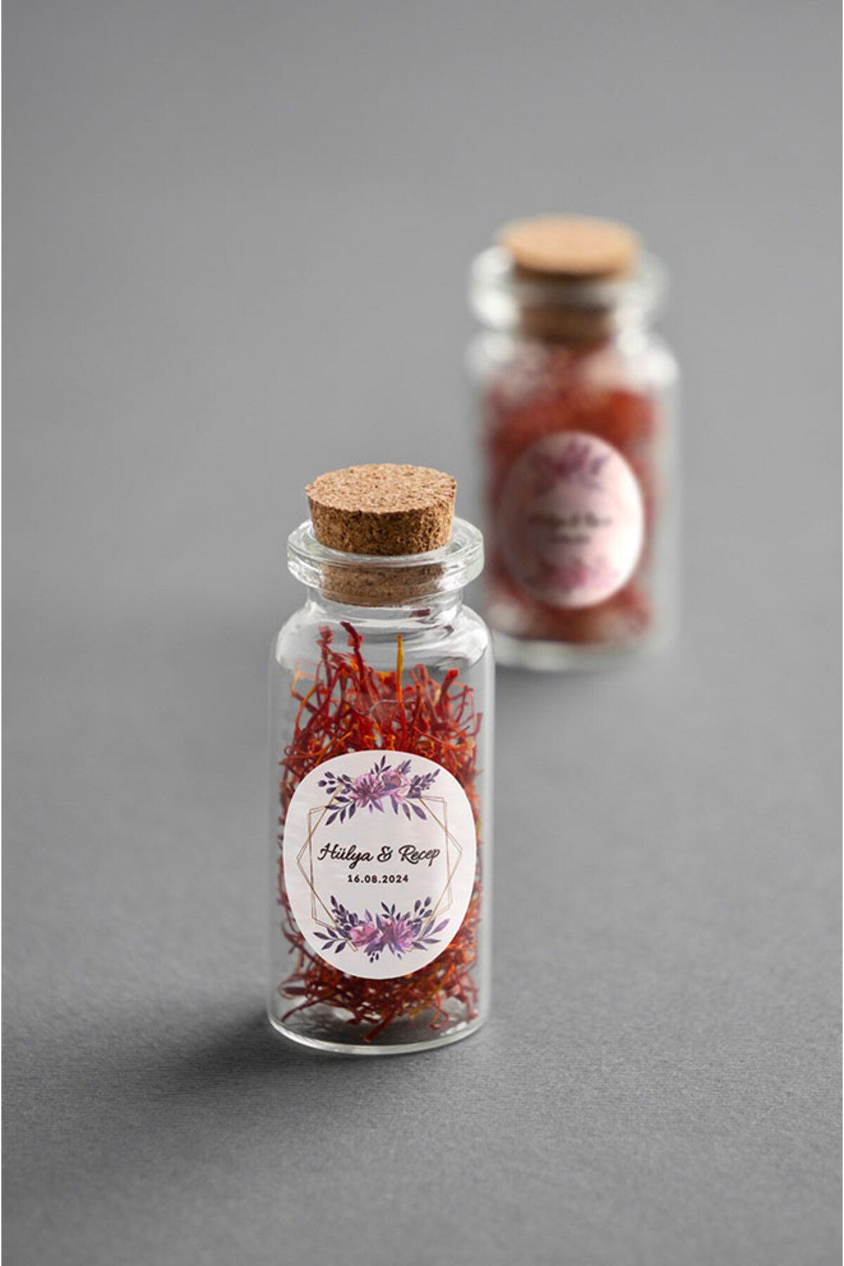 MOR PEMBE ÇİÇEK DÜĞÜN HEDİYELİK ETİKET 5CM - LETBİL 40 ADET OPAK STİCKER