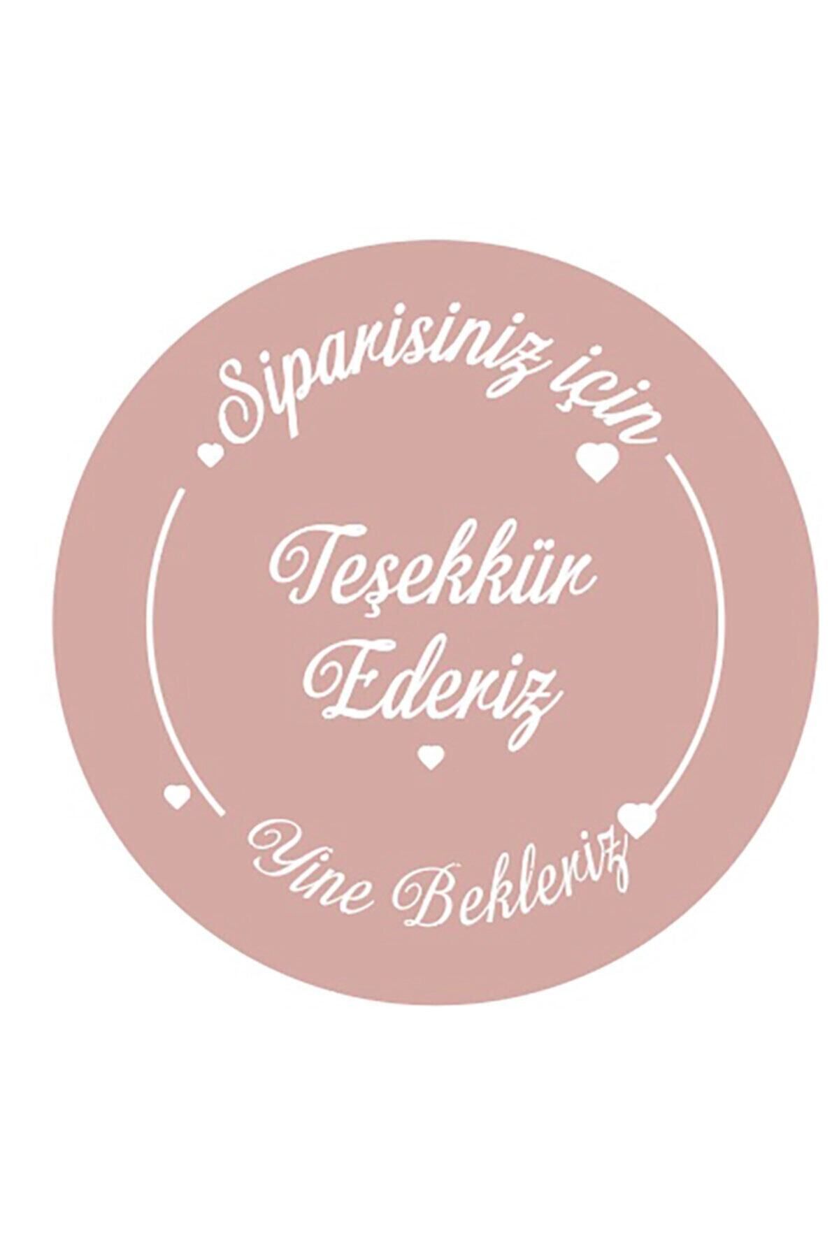 Teşekkür Ederiz Etiketi, Soft Pembe 3 Cm - 130 Adet Letbil Folyo Sticker