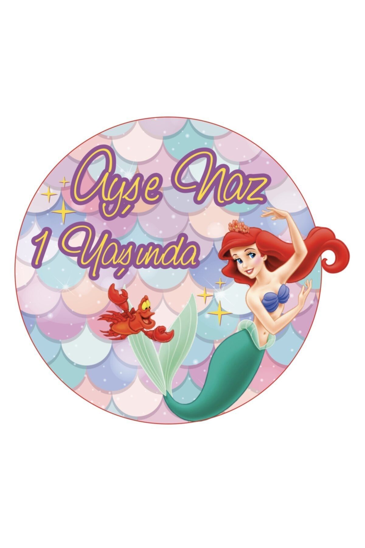 Deniz Kızı Doğum Günü Etiketi 5cm - 96 Adet Folyo Sticker