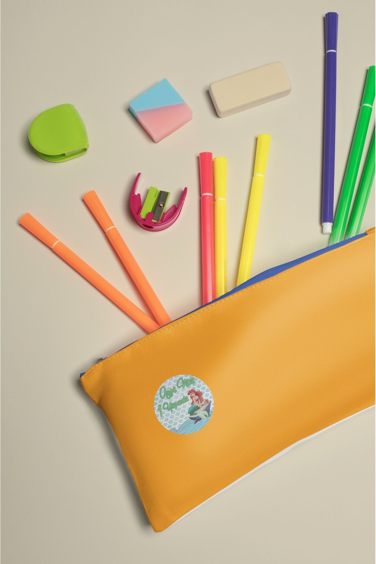 Deniz Kızı 2 Doğum Günü Etiket 3cm - 100 Adet Opak Sticker