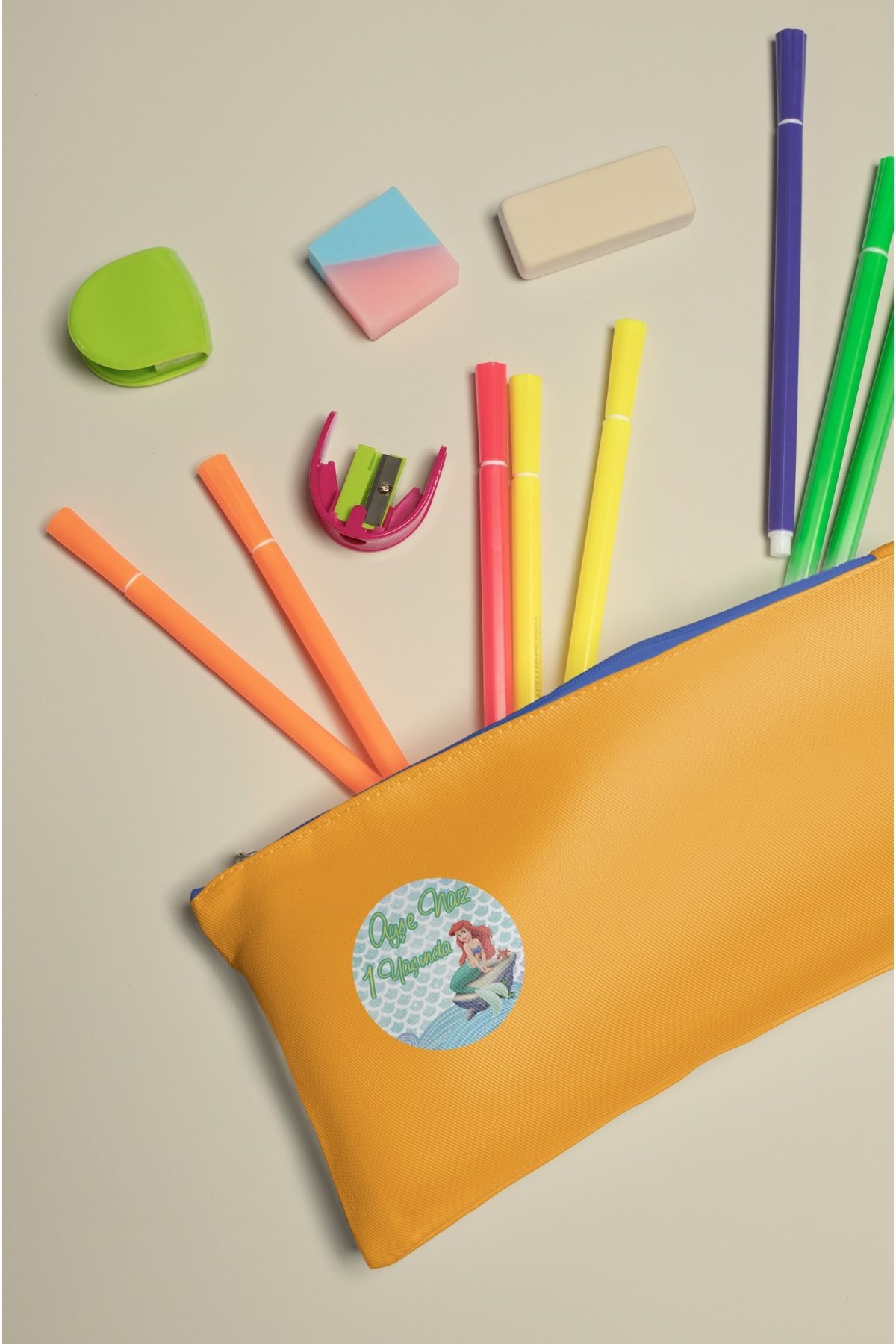 Deniz Kızı 2, Doğum Günü Etiket 4cm - 110 Adet Folyo Sticker