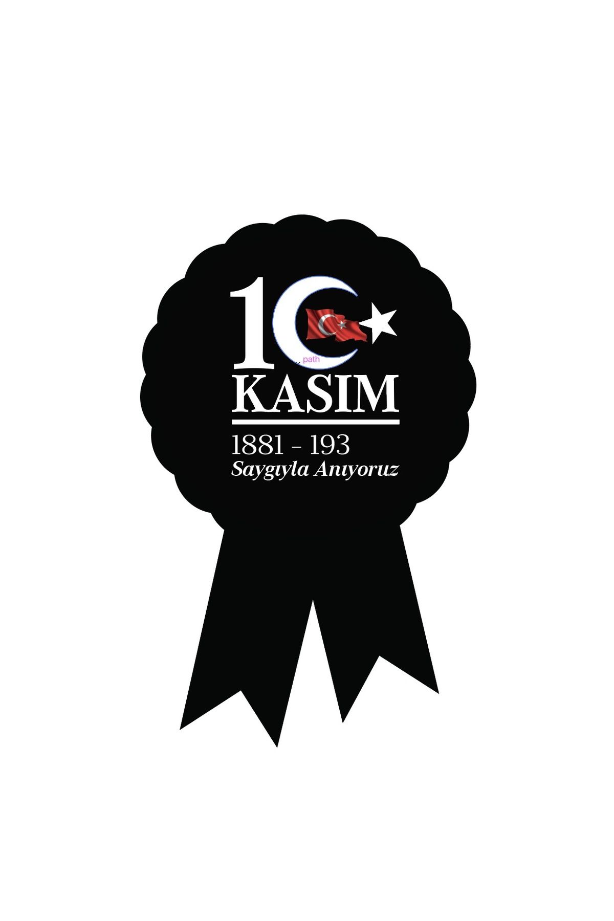 10 Kasım Etiketi - ATATÜRK’Ü Anma Kokart Etiketi - 5x8cm - 70 Adet Folyo Sticker