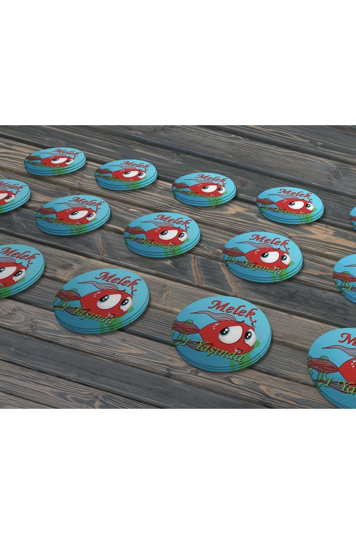 Sevimli Dostlar Kırmızı Balık, Çocuklarınız Için 3cm - 100 Adet Opak Sticker