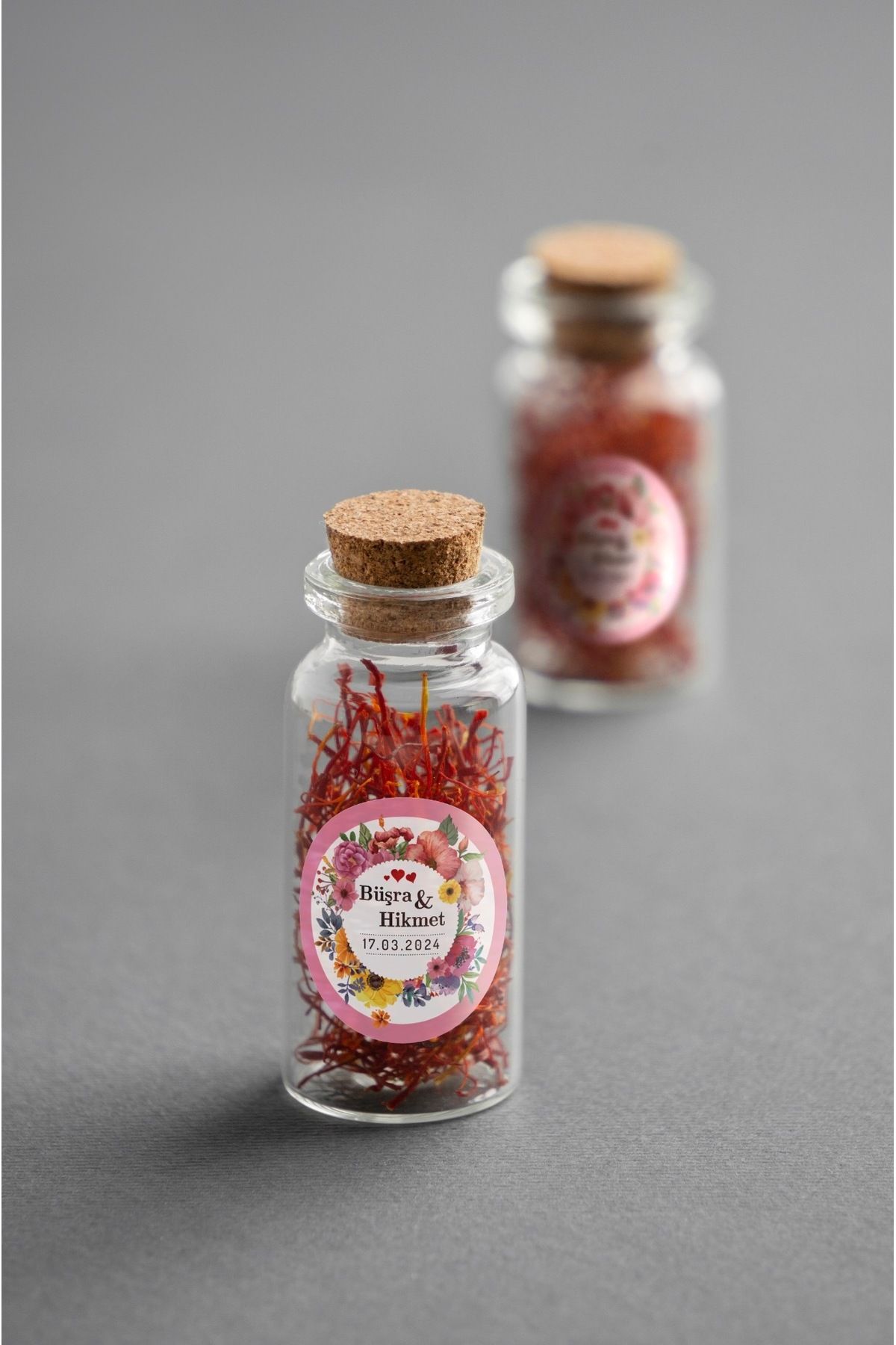 Rengarenk Çiçekler, Hediyelik Etiket 5 Cm - 40 Adet Opak Sticker