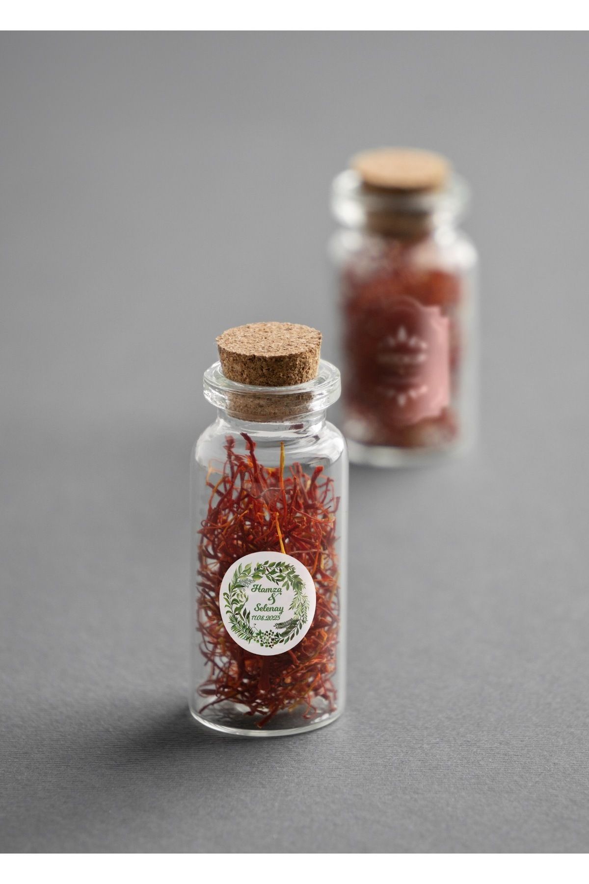 Suluboya Botanik Yeşillik, Hediyelik Etiket 3 Cm - 100 Adet Opak Sticker