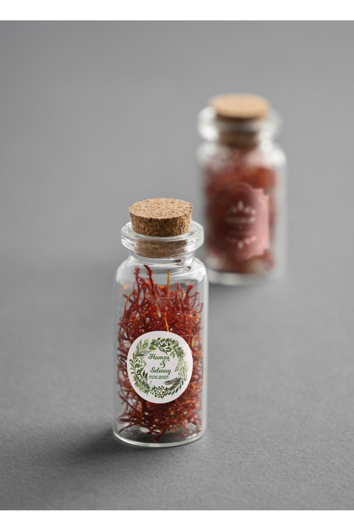 Suluboya Botanik Yeşillik, Hediyelik Etiket 4 Cm - 110 Adet Folyo Sticker