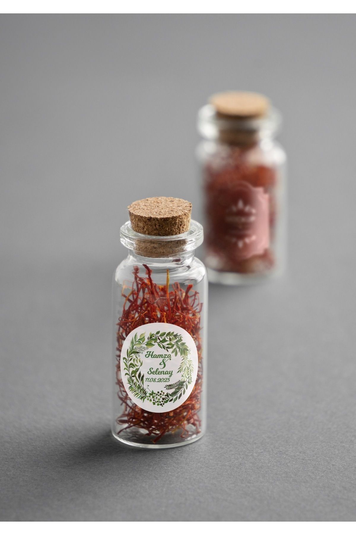 Suluboya Botanik Yeşillik, Hediyelik Etiket 5 Cm - 100 Adet Folyo Sticker