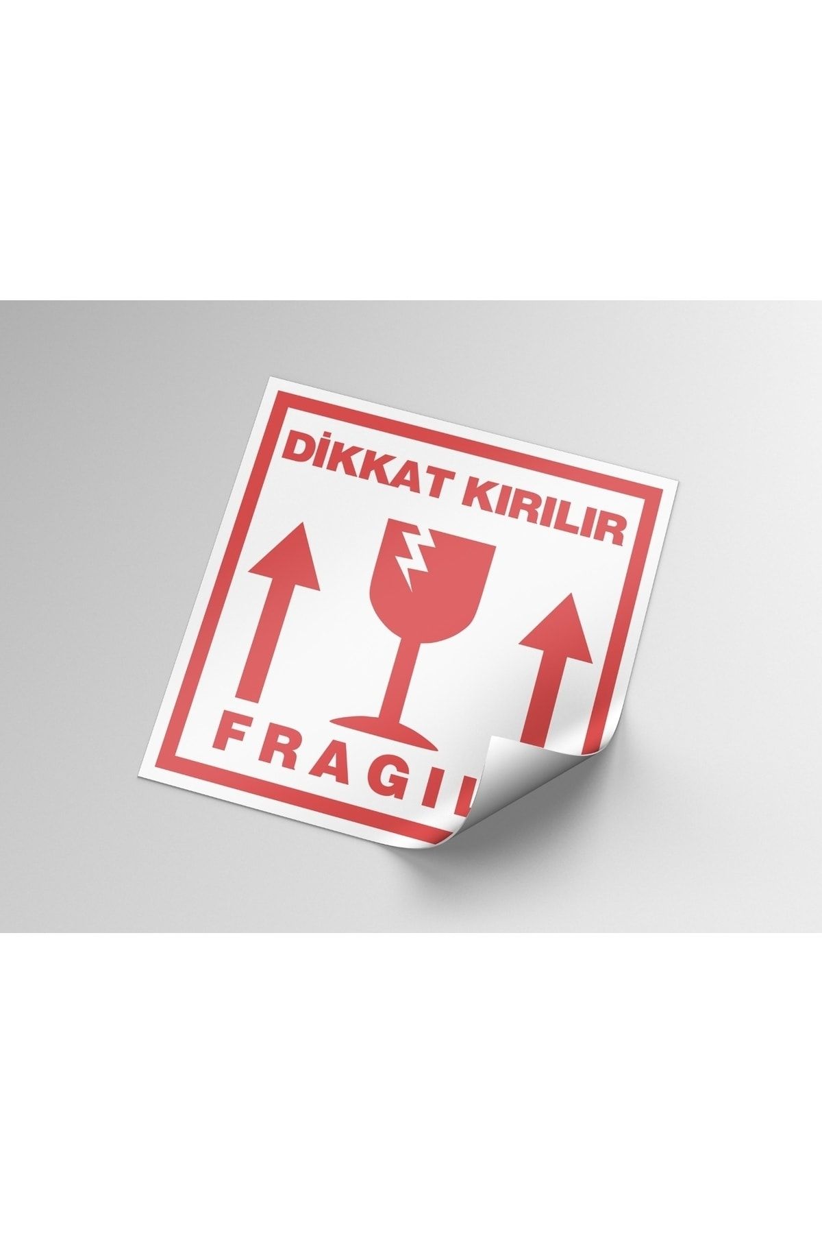 Kırılgan Ürün Uyarı Etiketi, Folyo Suya Dayanıklı Etiket 10 Cm - 150 Adet Folyo Sticker