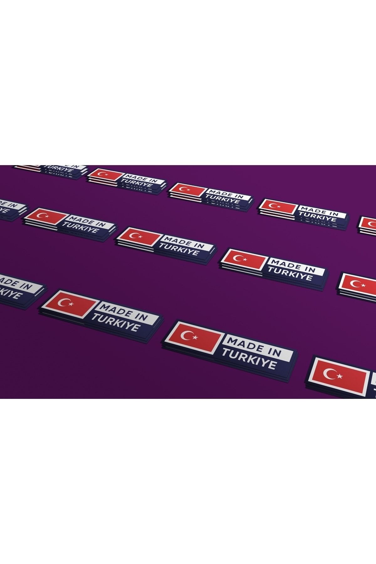 Made in Turkiye V3 - Opak Etiket 14x4cm-70 Adet Letbil Folyo Sticker