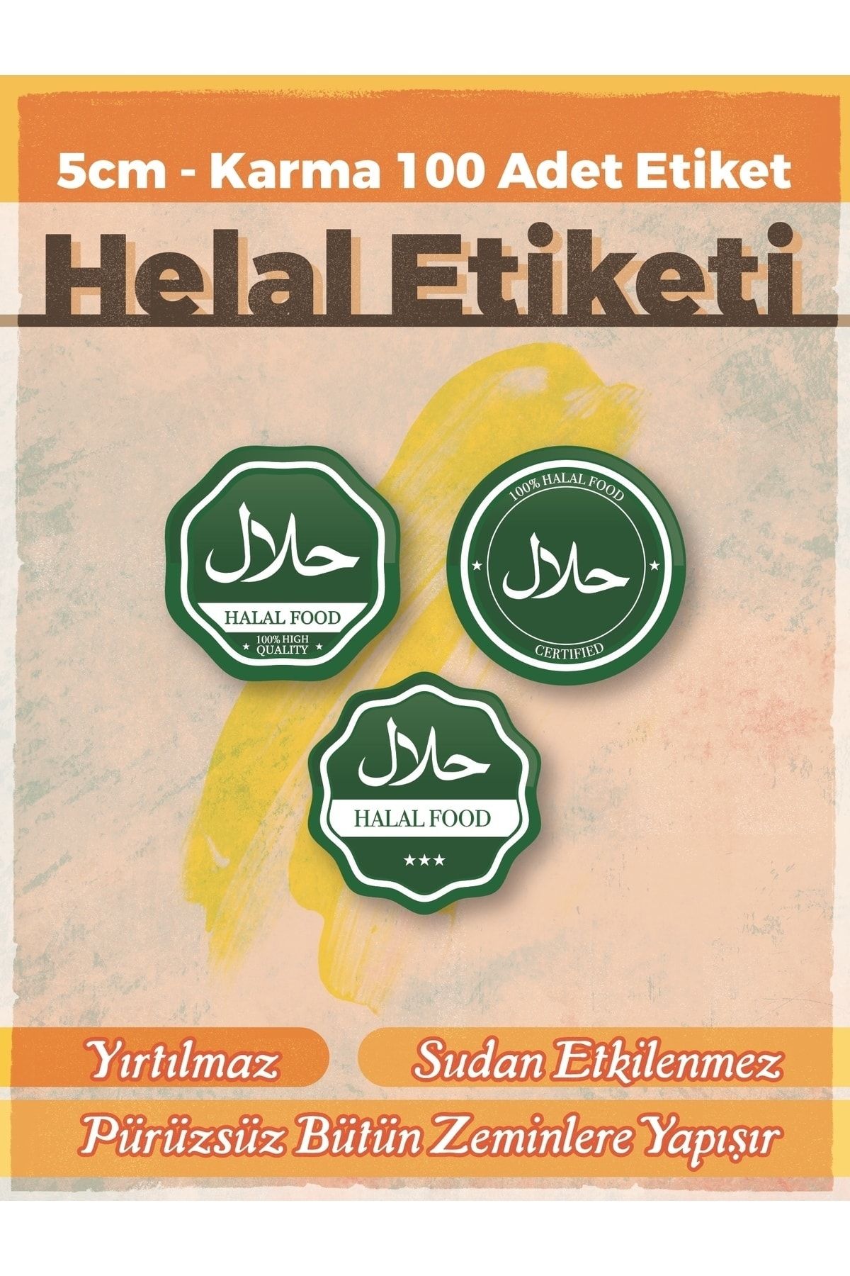 HELAL GIDA - FOOD 3LÜ SET-OPAK ETİKET 5CM-LETBİL REKLAM STİCKER