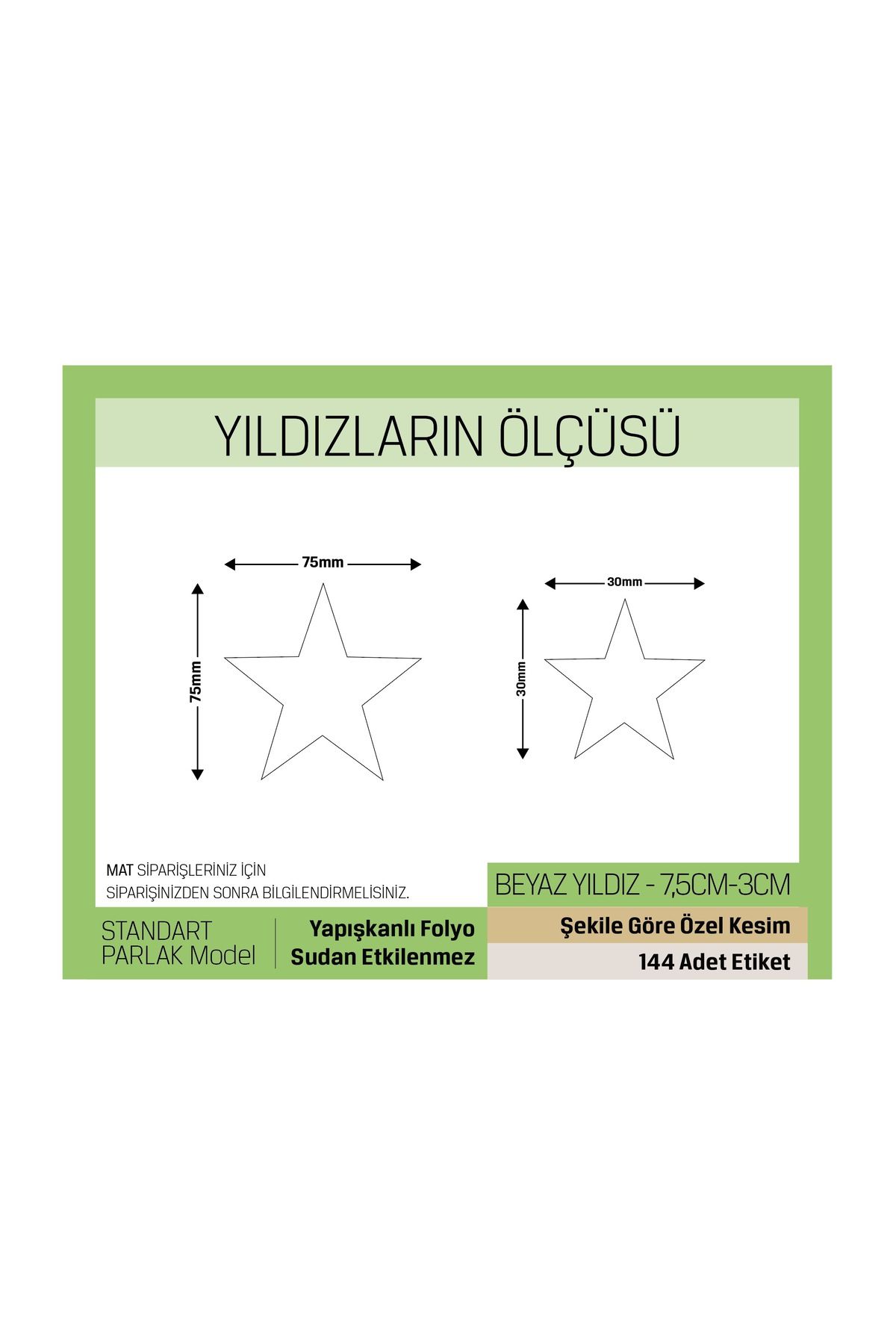Beyaz Renkli - Yıldız Desenli Çocuk Odası Duvar Etiketleri Standart Model-144 Adet Letbil Sticker