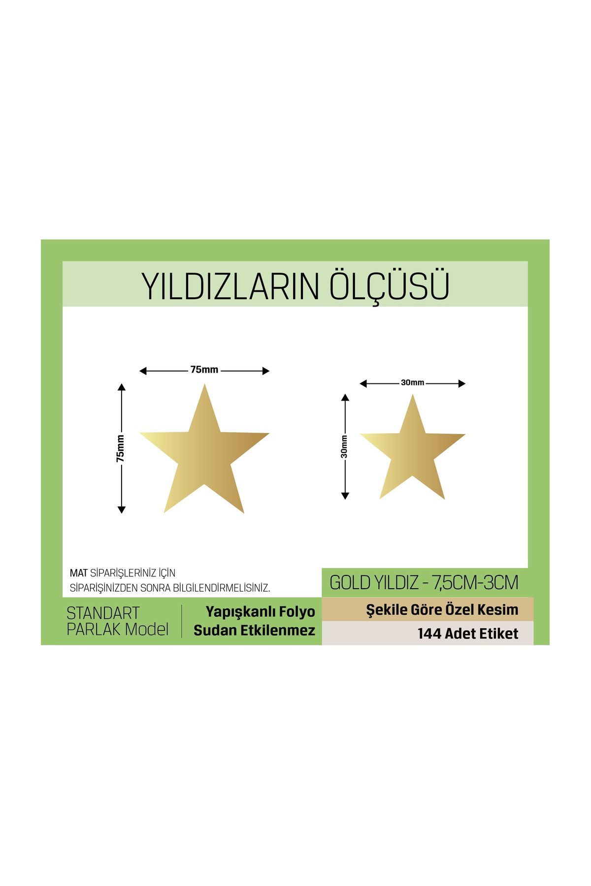 Gold Renkli - Yıldız Desenli Çocuk Odası Duvar Etiketleri Standart Model-144 Adet LETBİL STİCKER