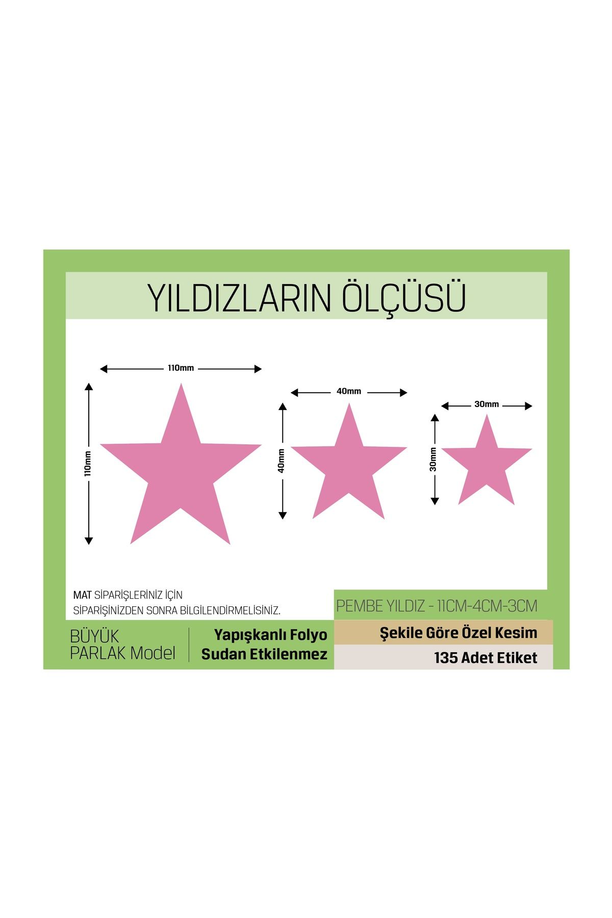 Pembe Renkli - Yıldız Desenli Çocuk Odası Duvar Etiketleri Büyük Model-135 Adet LETBİL STİCKER