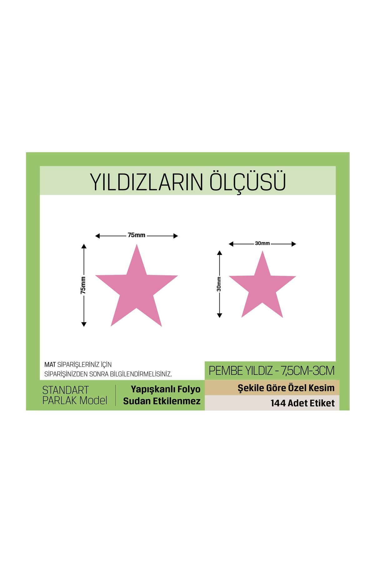 Pembe Renkli - Yıldız Desenli Çocuk Odası Duvar Etiketleri Standart Model-144 Adet LETBİL STİCKER