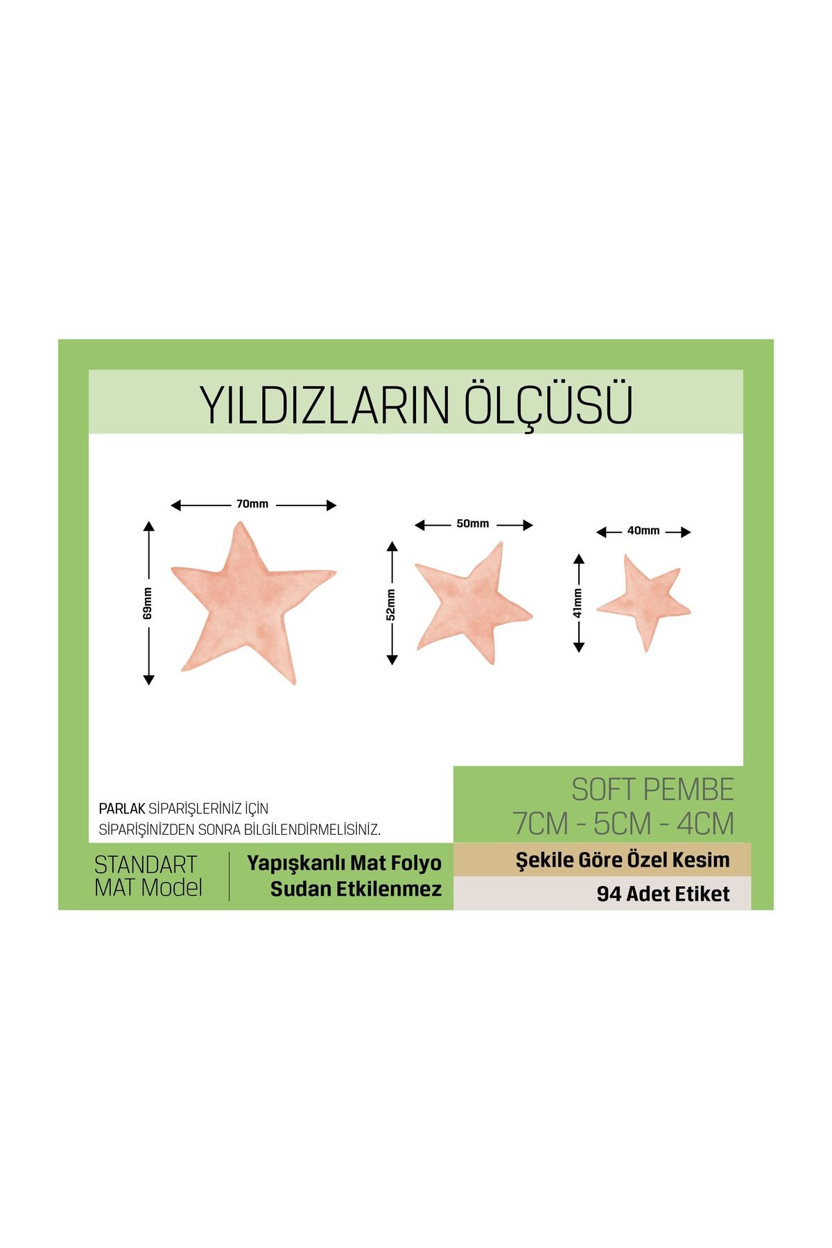 Soft Pembe Renkli-Yıldız Desenli Çocuk Odası Duvar Etiketleri Standart Model-94 Adet LETBİL STİCKER