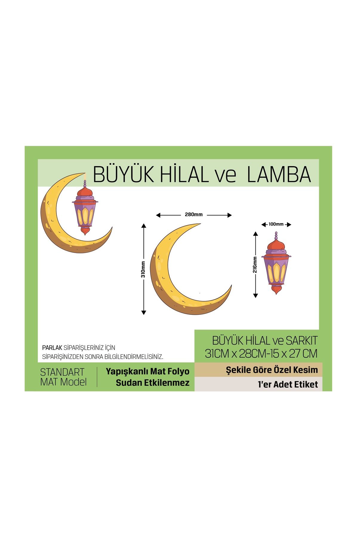 Sevimli Ramazan Ayı Temalı Cam Duvar Süsleme Seti, Standart Model- 79 Adet LETBİL STİCKER