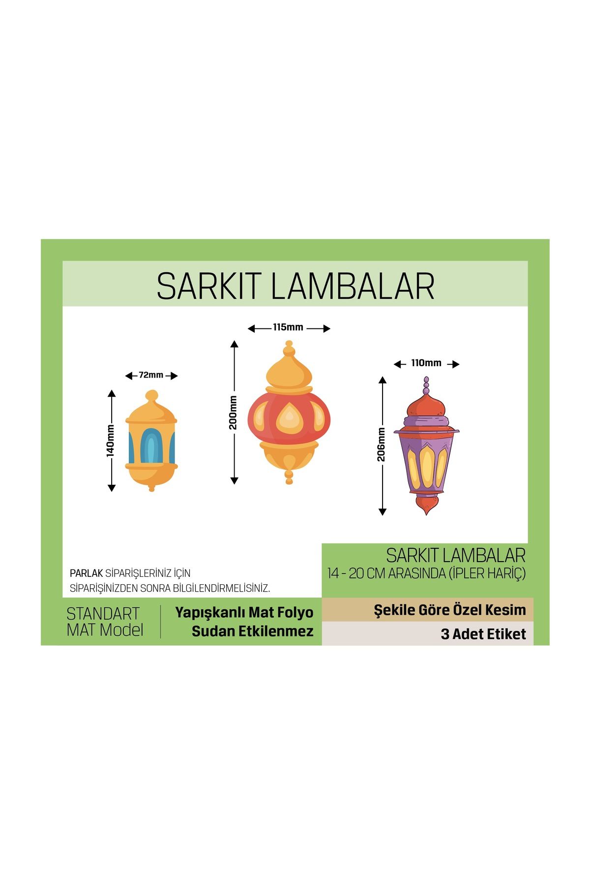 Sevimli Ramazan Ayı Temalı Cam Duvar Süsleme Seti, Standart Model- 79 Adet LETBİL STİCKER