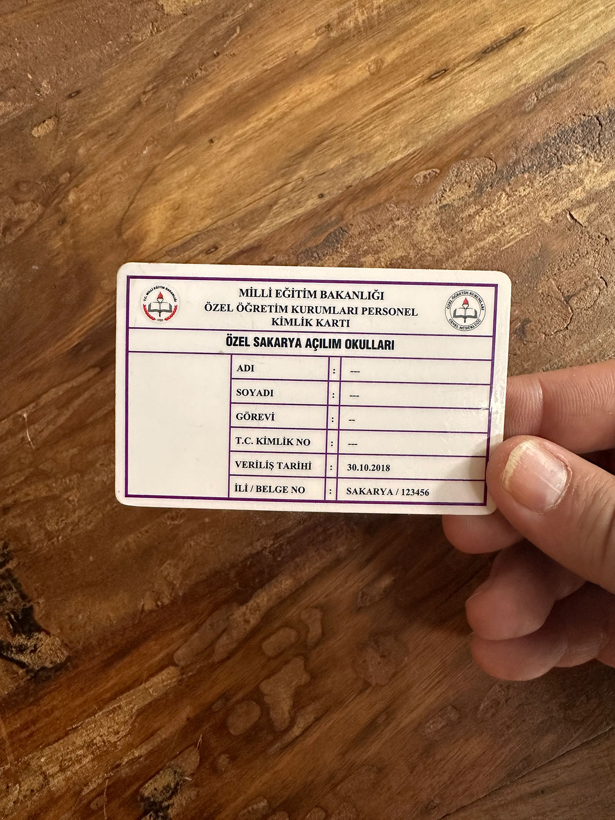 Plastik PVC Personel Kartı  - 86x54mm