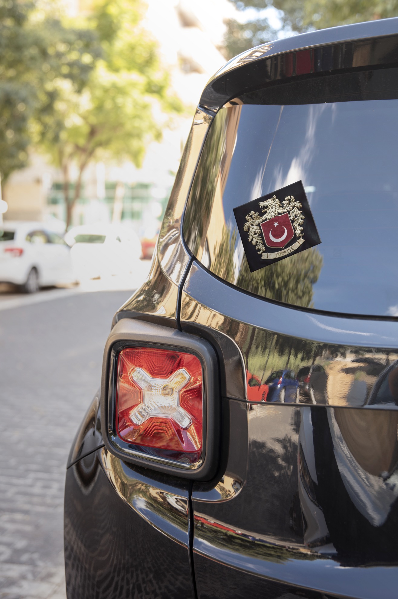 Bozkurtlu Milli Takım Logosu Siyah Zemin - 4 Adet Opak Folyo Sticker