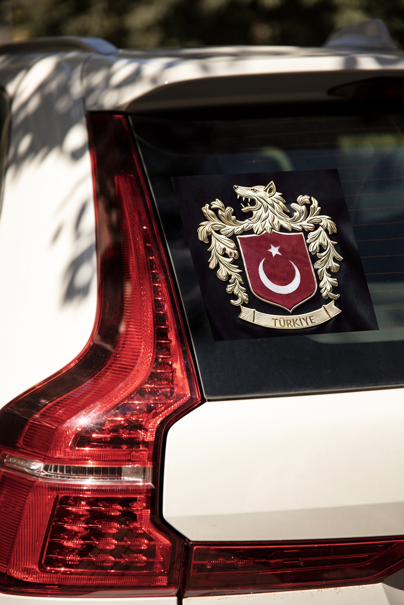 Bozkurtlu Milli Takım Logosu Siyah Zemin - 4 Adet Opak Folyo Sticker