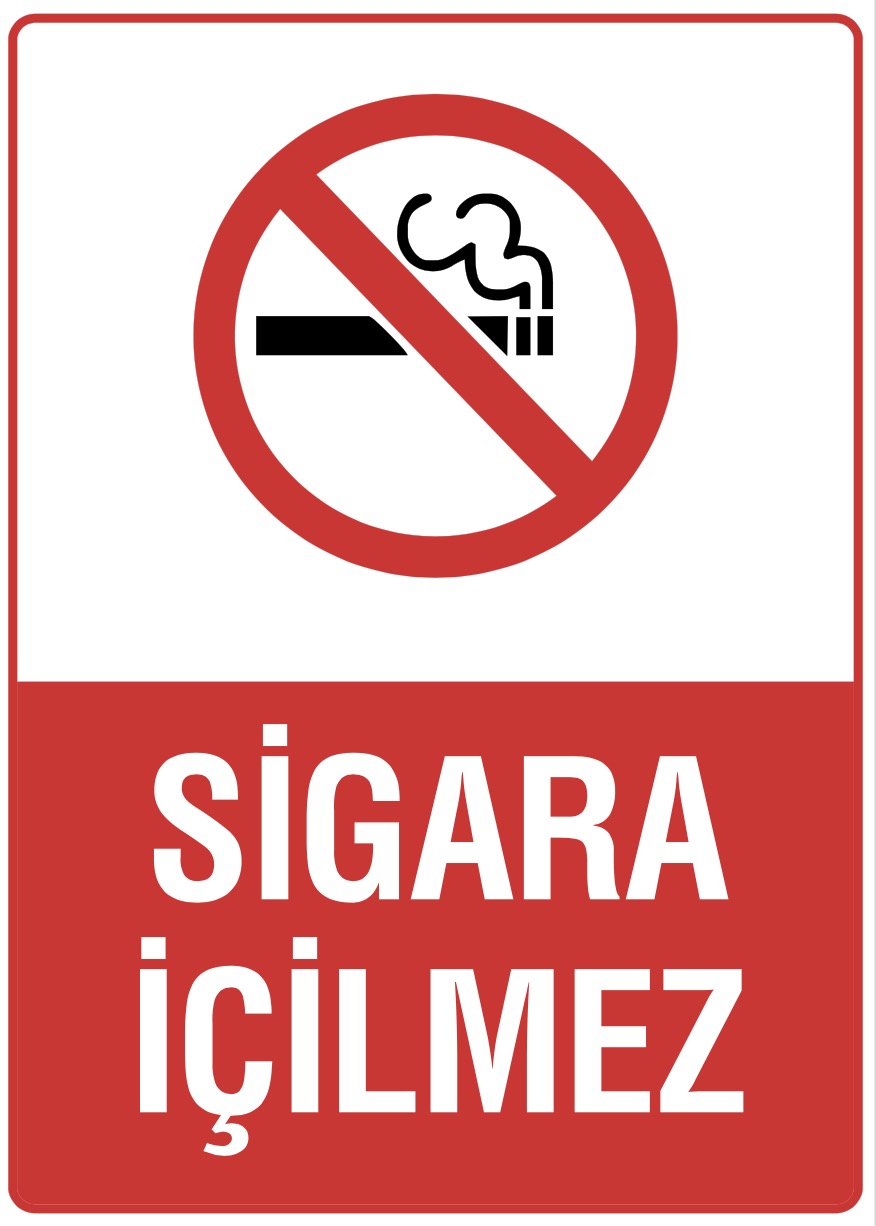 Sigara İçilmez - 1 adet (50x70cm) Folyo Etiket