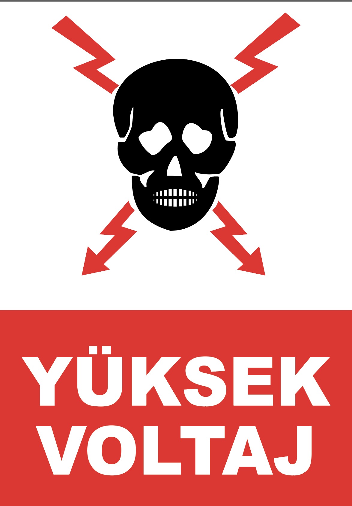 Yüksek Voltaj - 2 adet (35x50cm) Folyo Etiket
