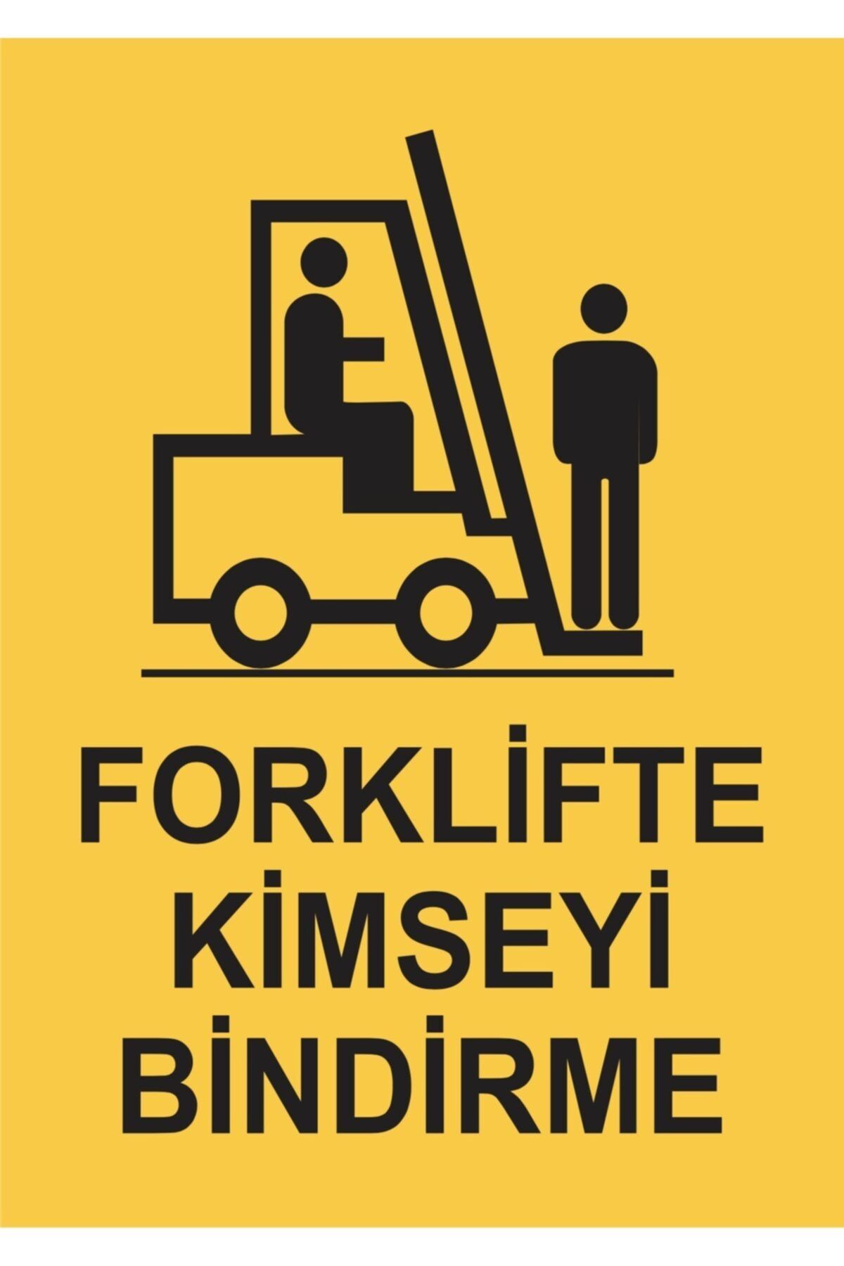 Fortlifte Kimseye Bindirme Uyarı Etiketi - 1 adet (50x70cm) Folyo Etiket