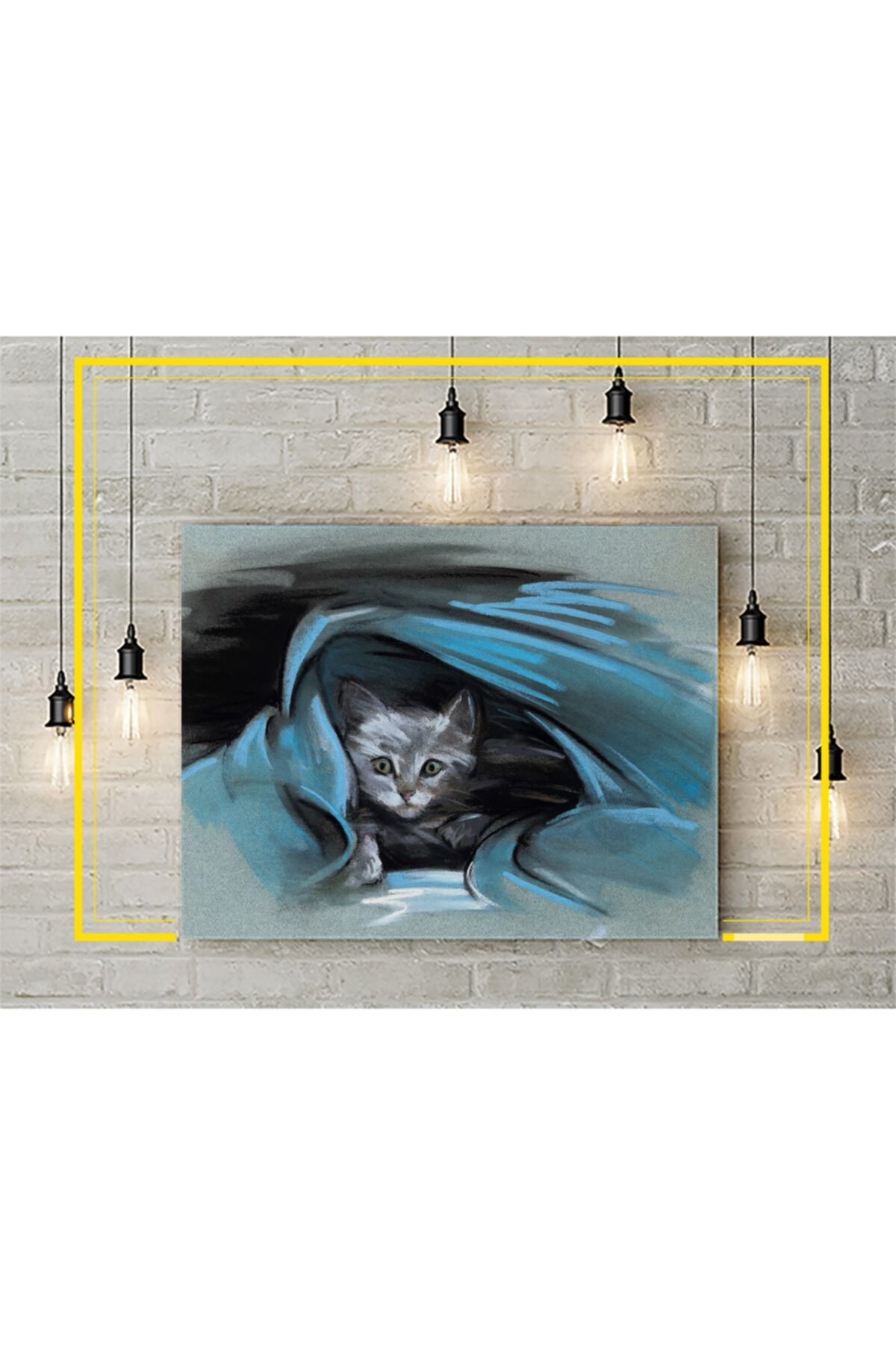 Kanvas Tablo - Sulu Boya Kedi