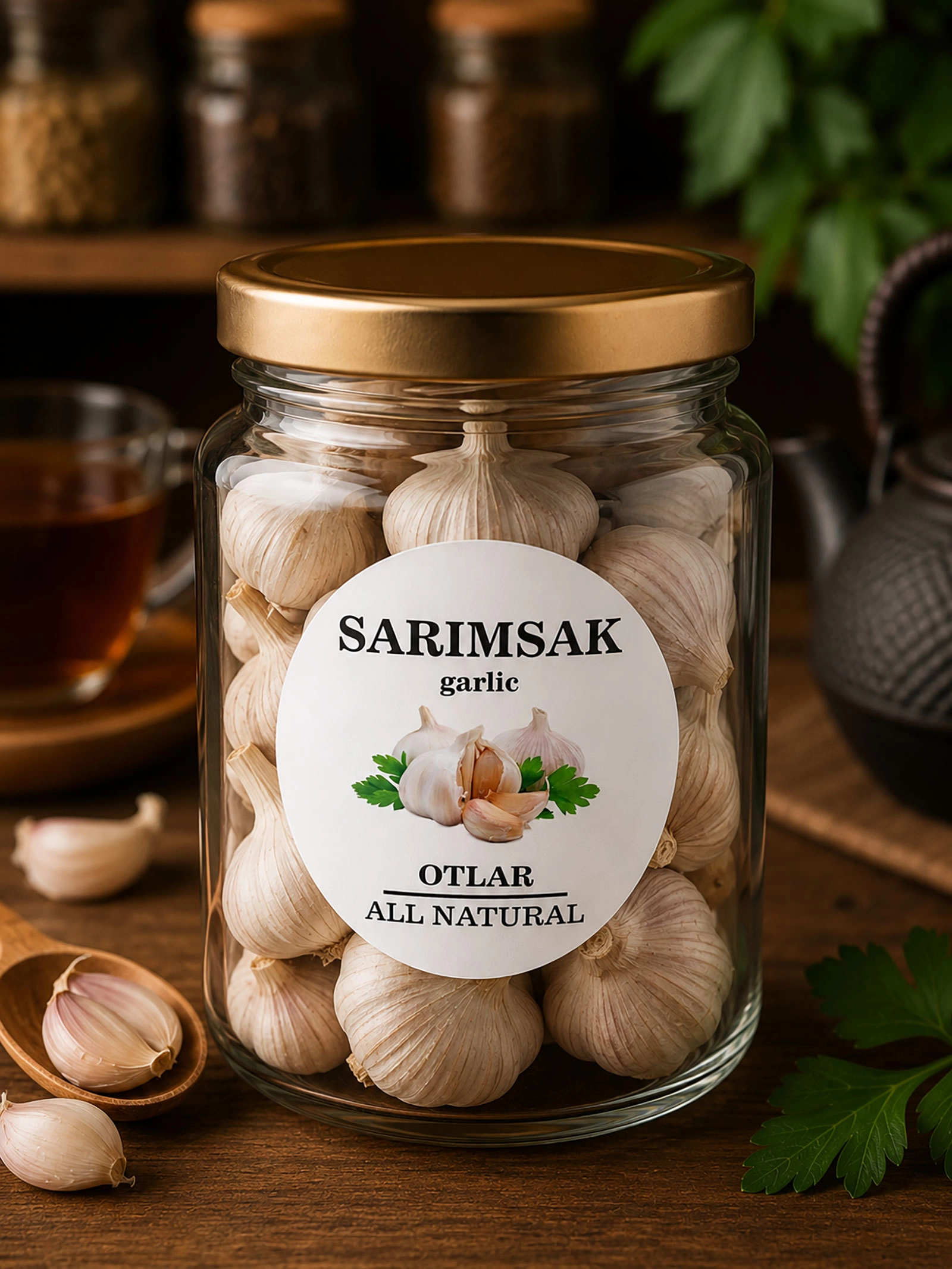 Renkli Kavanoz Etiket Seti-114 Adet Baharat, Bakliyat, Ot ve Kuruyemiş Etiketi-5cm Folyo Sticker