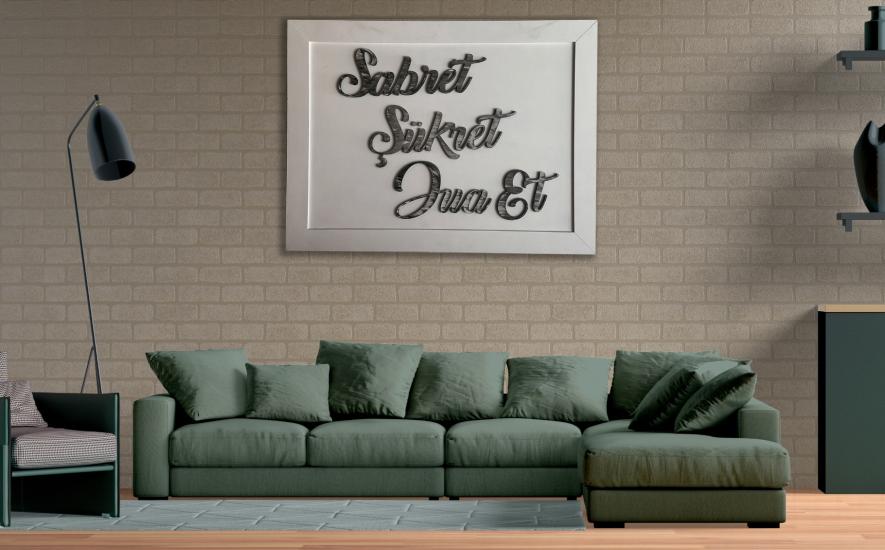 Ahşap Dekoratif Tablo - Sabret, Şükret, Dua et
