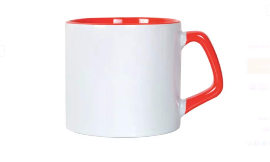 Kırmızı Porselen Kupa Bardak Baskı